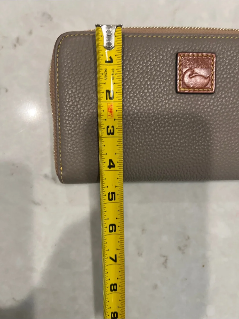 Dooney & Bourke Large Pebble Grain Wristlet Taupe